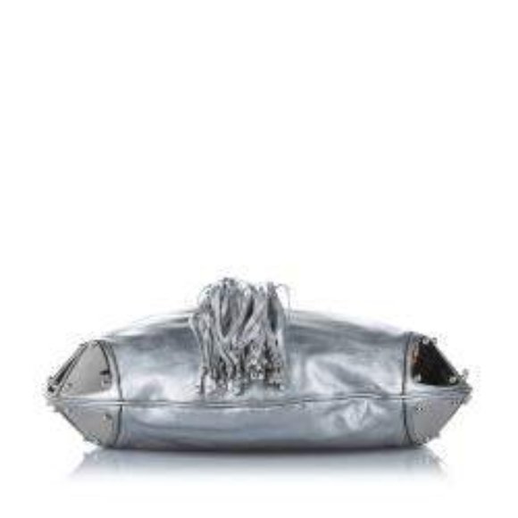 GUCCI Metallic Calfskin Large Indy Top Handle Hobo Silver - Picture 5 of 11